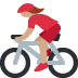 🚴🏽‍♀️ woman biking: medium skin tone display on Twitter